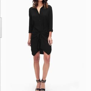 Splendid Tie Front Rayon Voile Shirtdress